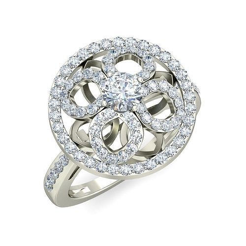 solitario compromiso Boda Clásico mujer anillo joyería joya banda oro diamante aureola anillos abultar colección 3D print model - Mito3D