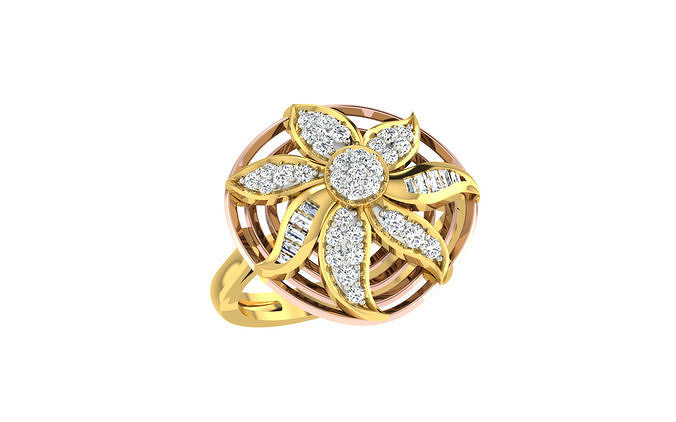 solitario compromiso Boda mujer flor anillo joyería joya conducción Roca imprimible lujo oro diamante 3stone Estados Unidos Canadá Europa uk Israel unido estados Italia clásico anillos 3D print model - Mito3D