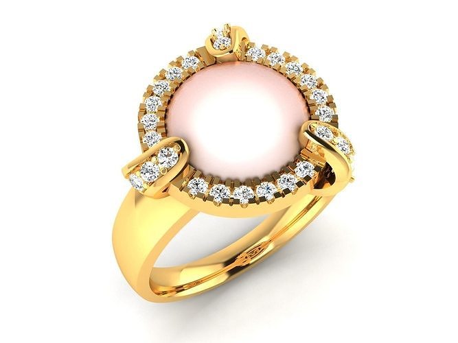 solitario compromiso Boda mujer ópalo Roca anillo mujeres joyería joya sello anillos sólido imprimible brillante lujo meñique Estados Unidos Canadá Europa Francia 3dprinting diamante 3D print model - Mito3D