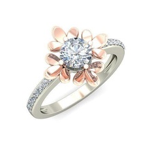 solitario Fidanzamento nozze donne squillare gioielleria anelli sterlina stampabile diamante platino brillante gioiello argento delicato luce oro bianca 3d print model - Mito3D