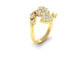 solitario compromiso Boda mujer anillo banda joya joyería imprimible diamante plata oro libra esterlina blanco brillante platino anillos lujo precioso 3d print model - Mito3D