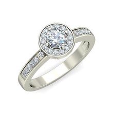 solitario fidanzamento nozze donne squillare anelli sterlina stampabile diamante platino brillante gioiello gioielleria argento delicato luce oro bianca 3d print model - Mito3D