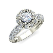 solitario compromiso Boda mujer anillo anillos libra esterlina imprimible diamante platino brillante joya joyería plata delicado ligero oro blanco 3d print model - Mito3D