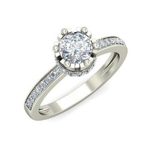 solitaire engagement mariage femmes bague anneaux sterling imprimable diamant platine brillant bijou bijoux argent délicat lumière or saphir 3d print model - Mito3D