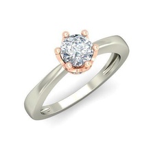 solitär engagement hochzeit frauen ring ringe sterling druckbar diamant platin brillant juwel schmuck silber zart licht gold weiß 3d print model - Mito3D