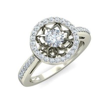solitario fidanzamento nozze donne squillare anelli gemma gioiello gioielleria stampabile argento oro sterlina bianca brillante platino diamante vintag 3d print model - Mito3D