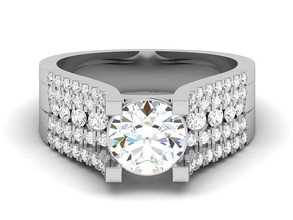 Solitaire nişan düğün KADIN yüzük yüzükler mücevher yazdırılabilir elmas gümüş altın takı sterlin beyaz parlak platin 3d print model - Mito3D