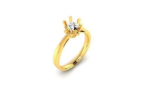 solitario compromiso Boda mujer anillo banda joya joyería imprimible diamante plata oro libra esterlina blanco brillante platino anillos lujo precioso 3d print model - Mito3D