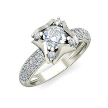 solitaire nişan düğün kadin gelin yüzük yüzükler sterlin yazdırılabilir elmas platin parlak mücevher gümüş takı narin ışık altın beyaz 3d print model - Mito3D