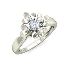 Solitaire nişan düğün KADIN yüzük yüzükler sterlin yazdırılabilir elmas platin parlak mücevher gümüş takı narin ışık altın beyaz 3d print model - Mito3D