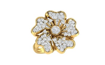 solitario compromiso boda mujer flor anillo diamante joya joyería anillos oro plata moda blanco brillante enganchar diamante 3d print model - Mito3D