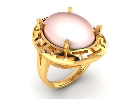 solitario compromiso mujer ópalo Roca anillo Boda joyería joya oro diamante gemas precioso único diseño imprimir imprimible corona Clásico anillos 3d print model - Mito3D