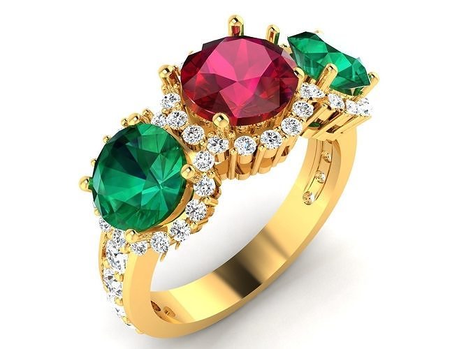 solitário noivado mulheres anel joalheria banda feminino Casamento ouro diamante moda argolas massa coleção 3D print model - Mito3D