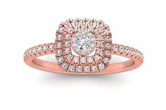 solitaire engagement femmes anneaux bijoux bague bande femme mariage or diamant collection imprimable 3D print model - Mito3D
