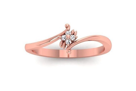 solitario compromiso mujer anillos libra esterlina imprimible diamante anillo platino brillante Boda joya joyería plata delicado ligero oro blanco 3d print model - Mito3D