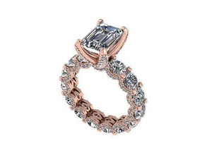 solitaire éternité bague diamant d'or argent bijoux anneaux 3d print model - Mito3D