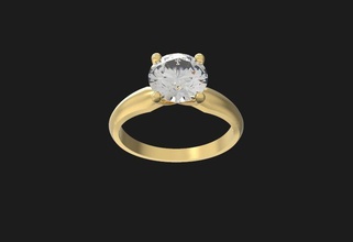 solitaire gold ring jewelry fashion diamond jewel printable engagement wedding brilliant gem platinum beauty brillant apparel rings 3d print model - Mito3D