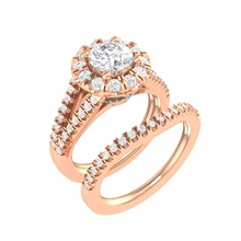 solitario aureola anillo banda 137539 compromiso boda imprimible diamante platino oro joyería joya brillante precioso lujo plata rosa blanco anillos 3d print model - Mito3D