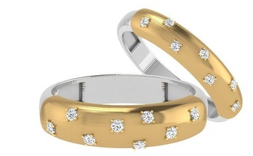 Solitaire kalp Aşk sevgili çift grup yüzük düğün nişan mücevher yazdırılabilir elmas altın takı yüzükler gelin damat platin bantlar yalıtılmış 3d print model - Mito3D