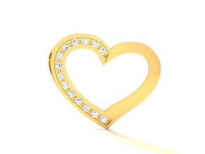 solitaire heart pendants jewelry precious wedding gold printable diamond fashion rings bulk collection dimaond engagement women pendant light wt 3d print model - Mito3D