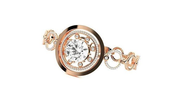 solitaire haute bijoux diamant bracelet 3dm stl rend détails chaîne lourd unisexe imprimable bijou mariage luxe bracelets cubain italien 3d print model - Mito3D