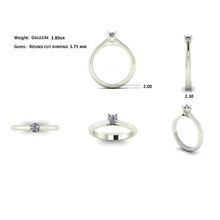 solitaire Schmuck ring gold bedruckbar ist Platin Silber gem genial Diamant-ring Mode-Schönheit sterling dimond Saphir weiß Bekleidung engagement diamant brillant diamond Ringe 3d print model - Mito3D