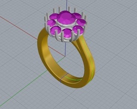 Solitär Gänseblümchen cg73 hacken Schmuck Silber Gold Diamant Mode engagem Hochzeit Engagement Ring druckbar Ringe 3d print model - Mito3D