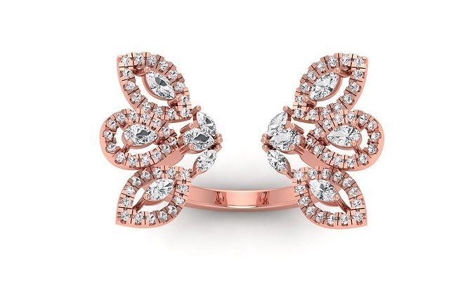 solitario marquesa diamante mujer flor anillo joyería joya banda Boda anillos abultar colección compromiso imprimible 3D print model - Mito3D