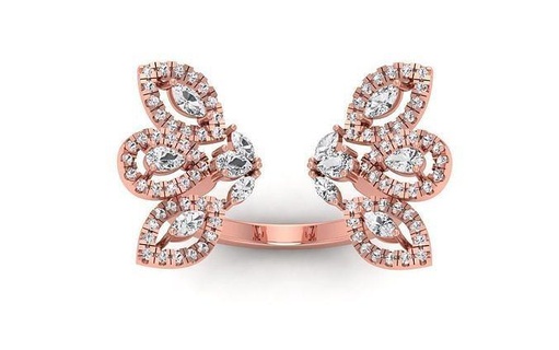 solitario marquesa diamante mujer flor anillo joyería joya banda Boda anillos abultar colección compromiso imprimible 3d print model - Mito3D