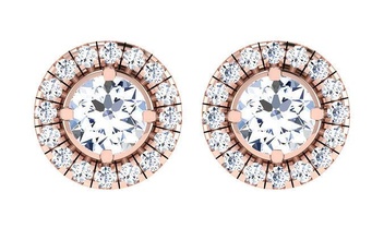 solitaire pendentif boucles d'oreilles bijoux imprimable gemme ensemble combo Collier clous cerceaux huggies diamant or platine bijou mariage 3d print model - Mito3D