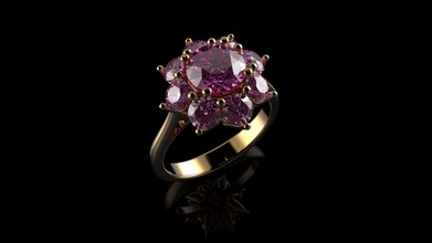 solitaire-de-rosa anel de safira jóias da forma sterling casamento brilhantes solitaire ouro ruby anéis 3d print model - Mito3D
