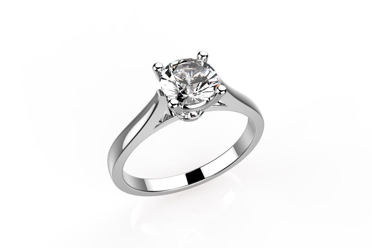 solitaire ring jewel diamond engagement jewellery gold platinum jewelry rings 3D print model - Mito3D