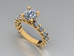 Solitär Ring Schmuck Luxus Platin Mode Juwel Gold Sterling Silber druckbar Diamant brillant Engagement Schönheit Kleidung vintag 3d print model - Mito3D