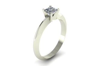 anel solitário jóias solitaire ouro a moda de prata diamante printable jóia o engajamento casamento da forma sterling gem beleza imprimir anéis 3d print model - Mito3D