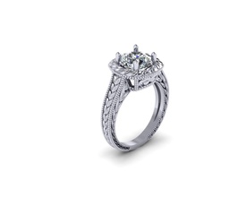 solitaire ring la joyería anillo dimond de moda imprimible engagem boda el collar diamante y belleza compromiso plata oro gem los anillos las mujeres 3d print model - Mito3D