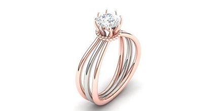 solitario squillare gioielleria oro stampabile brillante anelli diamante sterlina fidanzamento platino prezioso lusso gemma argento carati splendente 3d print model - Mito3D
