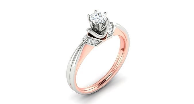 solitaire bague bijoux or imprimable brillant anneaux diamant sterling engagement platine précieux luxe gemme argent carat 3D print model - Mito3D