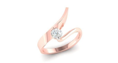 solitaire bague bijoux or imprimable brillant anneaux diamant sterling engagement platine précieux luxe gemme argent carat 3d print model - Mito3D