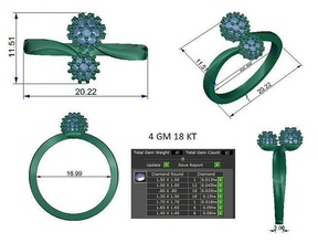 solitaire bague bijoux or imprimable brillant anneaux diamant sterling engagement 3d print model - Mito3D