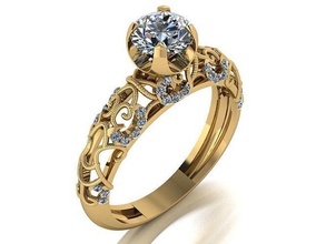 solitario anillo lujo compromiso boda moderno oro diseño plata imprimible joya diamante belleza mujer niña clásico brillante moda spa floral hermoso joyería anillos 3d print model - Mito3D