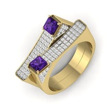 solitario principessa calcolo squillare gioielleria platino gemma prezioso splendente anelli moda accessorio carati diamante sterlina oro brillante fidanzamento 3d print model - Mito3D