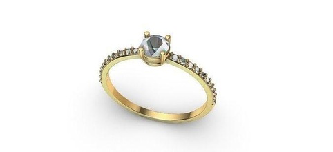 solitaire bague anneaux bijoux mariage argent sterling mode diamant 3d print model - Mito3D