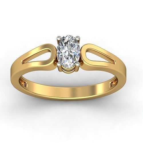 solitär ring druckbar gold schmuck ringe hochzeit diamant sterling engagement juwel 3D print model - Mito3D