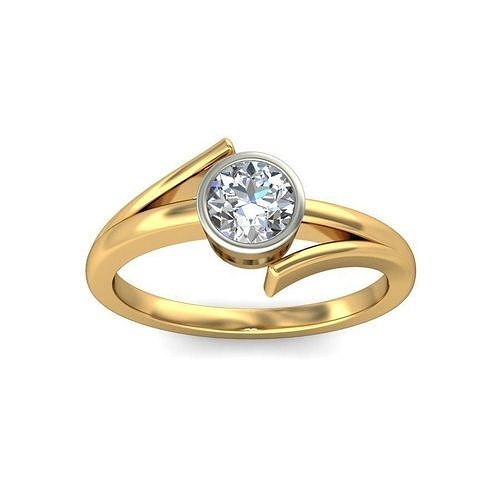 solitário anel joalheria ouro imprimível argolas casamento diamante esterlina noivado jóia jóias 3D print model - Mito3D