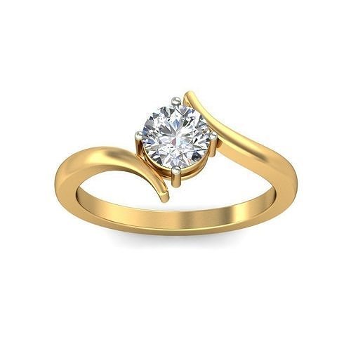 solitär ring schmuck gold druckbar ringe hochzeit diamant sterling engagement juwel 3D print model - Mito3D