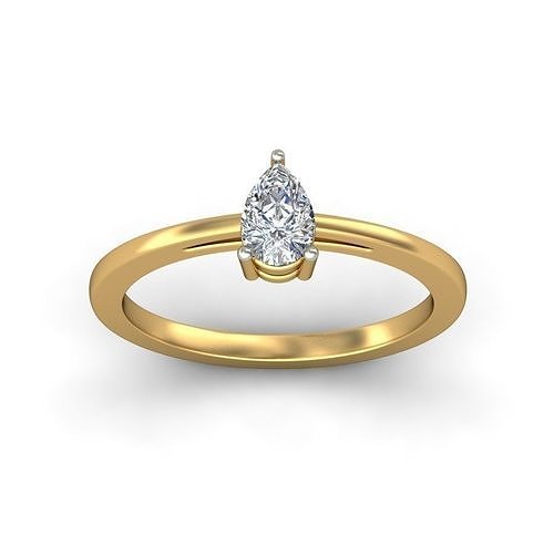 solitario anillo imprimible oro joyería joya anillos boda diamante libra esterlina compromiso 3D print model - Mito3D