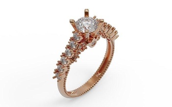 solitário anel diamante Casamento moda jóia joalheria brilhante branco esterlina imprimível prata ouro noivado diamantado argolas 3d print model - Mito3D