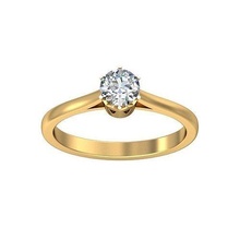 solitaire ring printable rings wedding sterling diamond gold jewelry engagement jewel jewellery platinum 3d print model - Mito3D