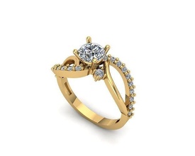 solitaire bague bijoux or argent imprimable bijou gemme mariage engagem diamant goujat beauté Collier brillant pendentif anneaux 3d print model - Mito3D