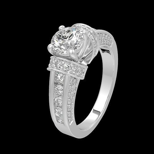 solitaire ring celebration white sterling solitaire ring fashion  3D print model - Mito3D